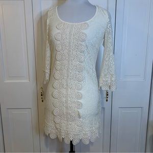Laundry by Shelli Segal. White lace dress Size:O
